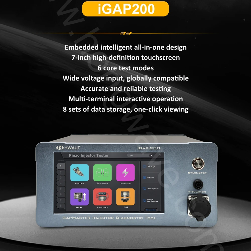 

Диагностический инструмент HWAUT IGAP-200 Smart с 7-дюймовым сенсорным экраном для тестирования пьезоинжекторов Siemens VDO PC Control Common Rail