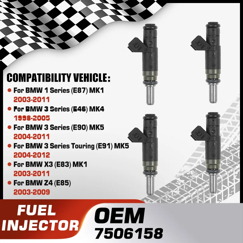 

Car Fuel Injectors Nozzle For BMW 1 Series E87 BMW 3 Series E46 E90 BMW 3 Series Touring E91 BMW X3 E83 MK1 2003-2011 BMW Z4 E85