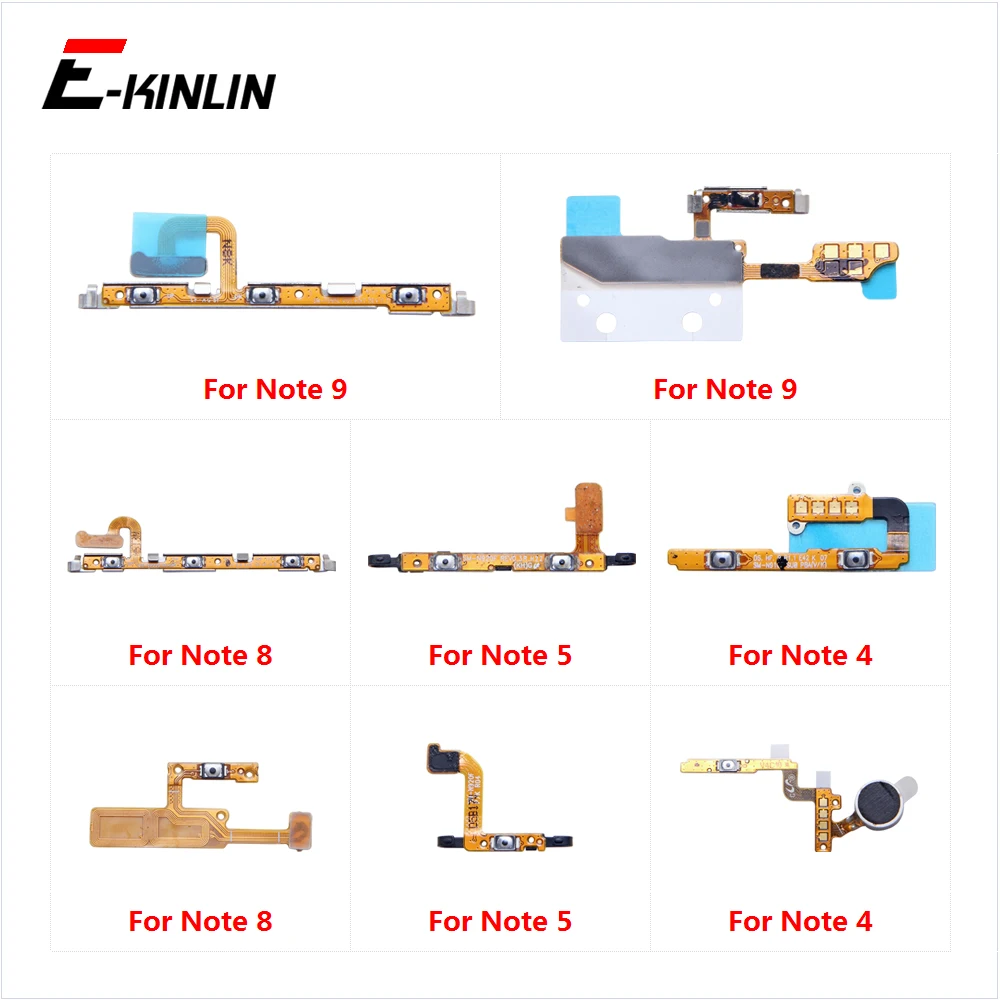 Power ON OFF Mute Switch Control Key Volume Button Flex Cable Parts For Samsung Galaxy Note 4 5 8 9