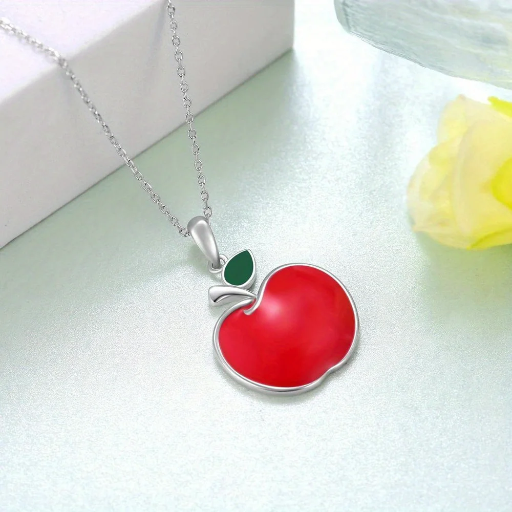 Creative Fruit Red Apple Pendant Necklace, Party Commemorative Gift Anniversary Party Gifts, Jewelry in A Niche Style, Choker