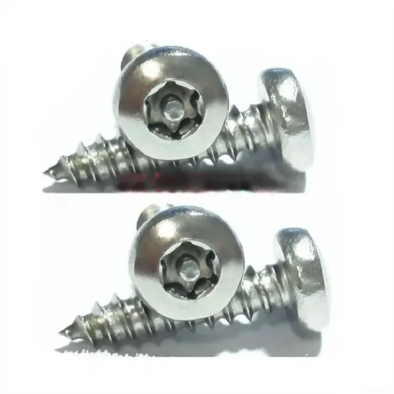 

MJrHJYlU M6.3x25mm-38mm stainless steel round head hexgonal countersunk six stars plum anti-theft self-tapping screws
