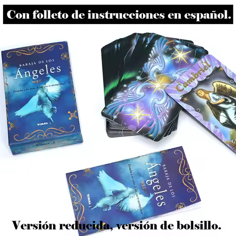 Spanish Tarot cards Angel Oracle Deck Spanish Spiritual Card Set Divine Guidance Angelic Messages Inspirational pocket-sized
