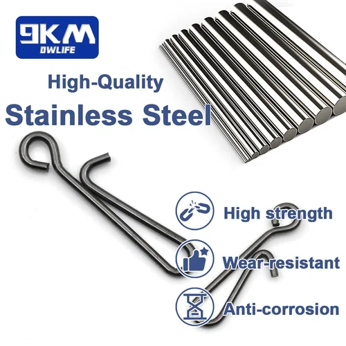 Imagen 2 del producto Clips de pesca Quick Snap 50 ~ 200 Uds Clips de velocidad de acero inoxidable Crankbait Link señuelo broches conector giratorio agua salada agua dulce