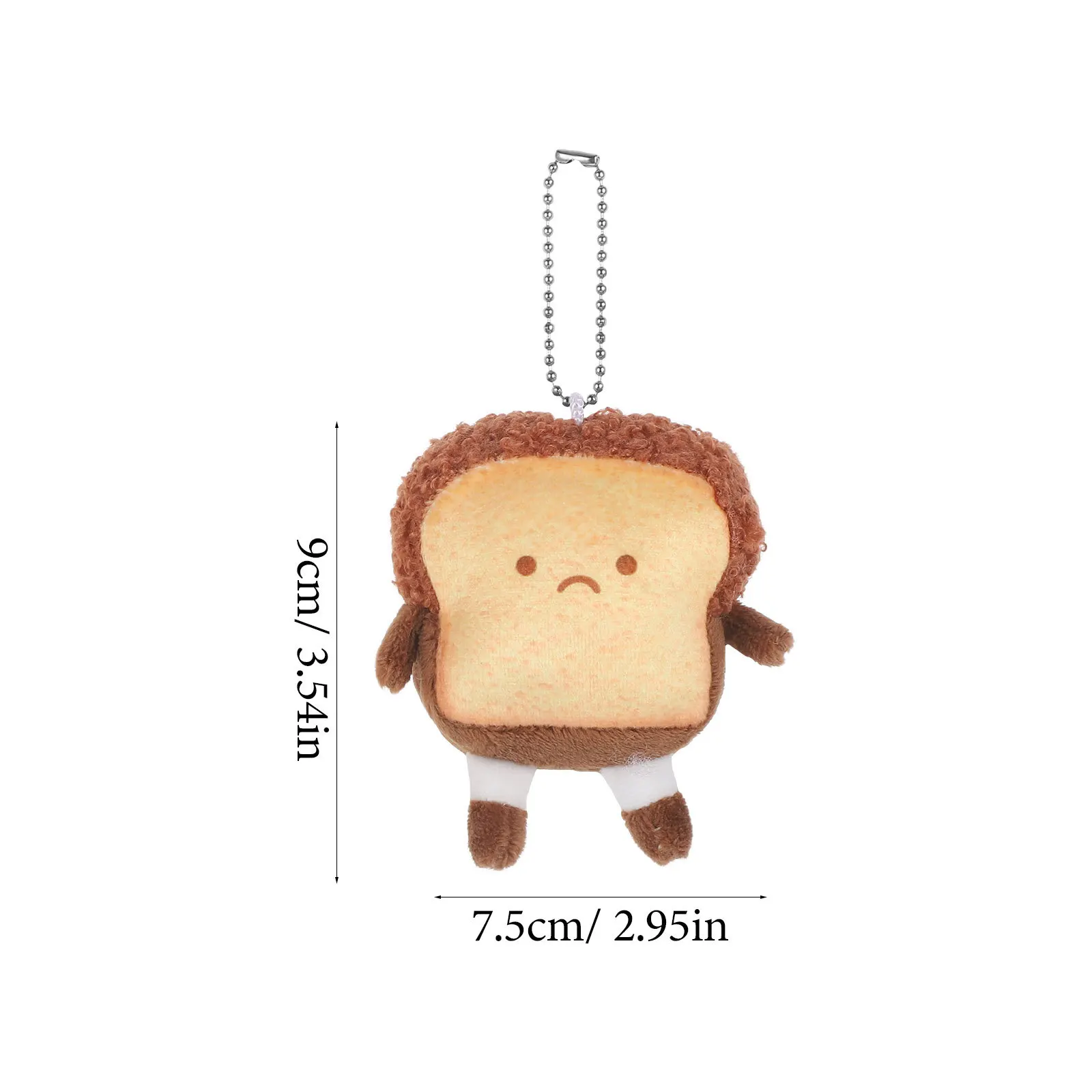 2 Stück gefüllte Toast-Anhänger, niedliches Brot, Schlüsselanhänger, Tasche, hängende Verzierung, Auto-Dekoration, weicher Toast-Anhänger für Geschenk, Heimdekoration