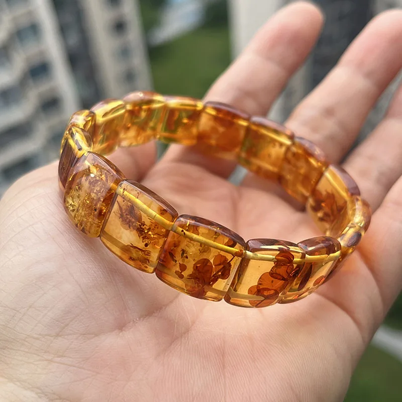Yoowei 100% Echtes Bernstein-Armband für Unisex, Echte Schwarze Perlen, Unregelmäßiger Natürlicher Pflanzlicher Medizinischer Heilschmuck, Geschenk, Großhandel – Detail 2