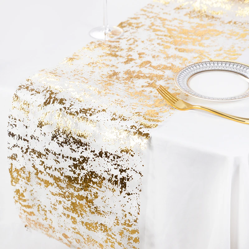 273/500cm Wedding Table Runners Rose Gold Sequin Metallic Mesh Tablecloth For Wedding Christmas Birtdhay Home Party Table Decor view 3