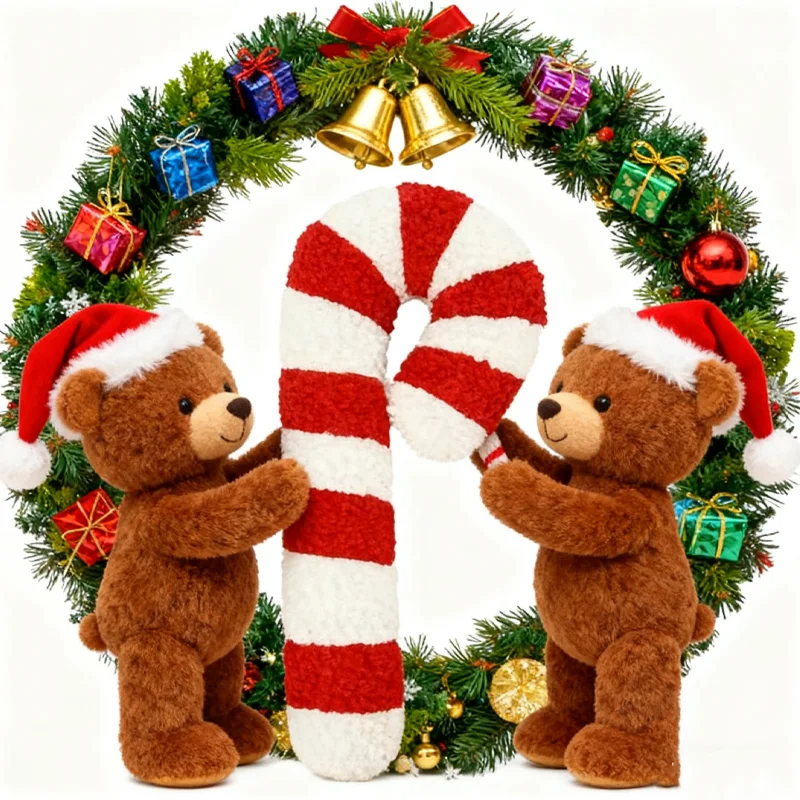 Exquisite Weihnachtskrücke, Plüschtiere, Weihnachten, festliche Atmosphäre, weiche Dekoration, dekorative Ornamente, Festival-Geschenk für Freunde