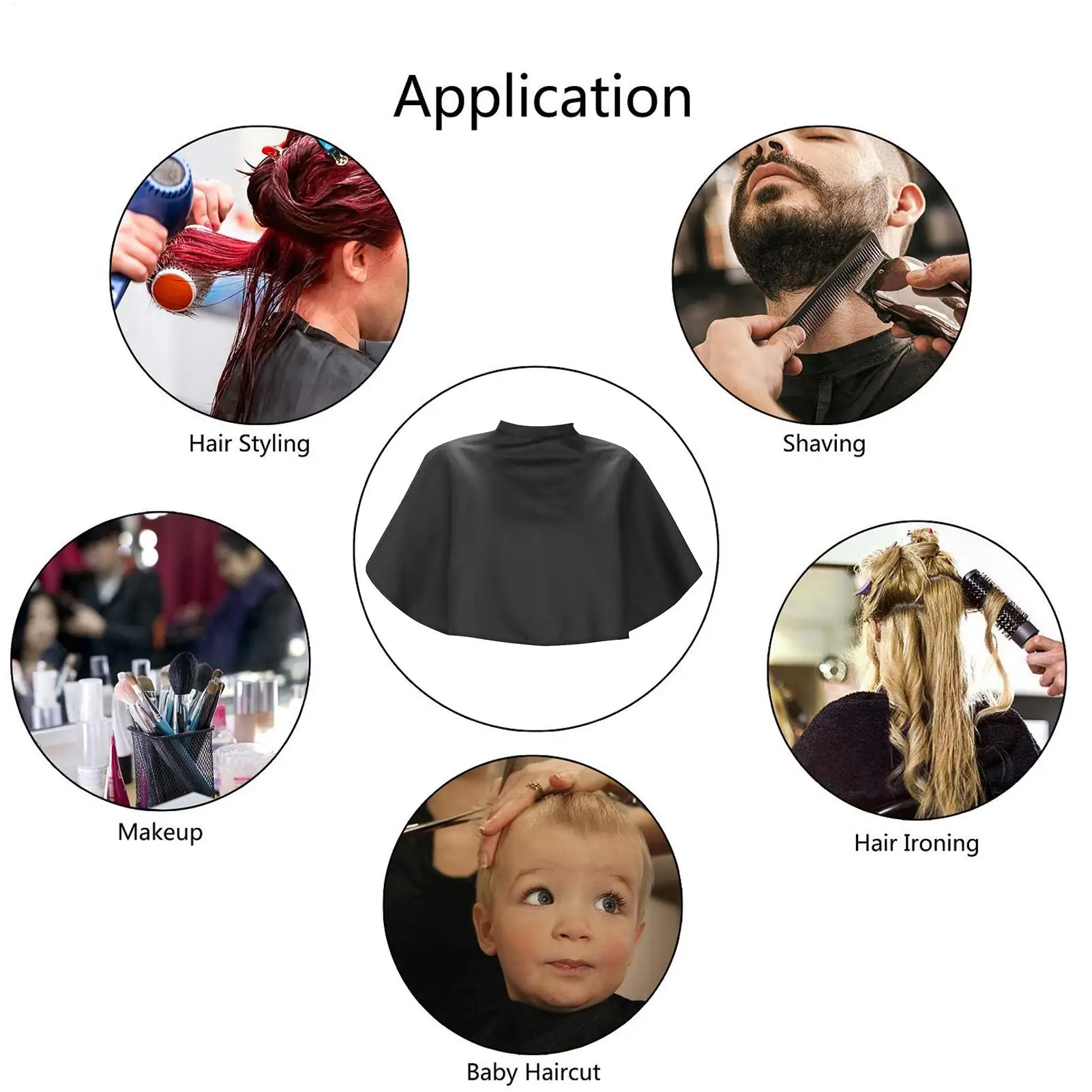Haircut Capes for Adults Waterproof Salon Capes Adjustable Hairdressing Apron Salon Equipment Black Barber Cape for Home Salon view 6