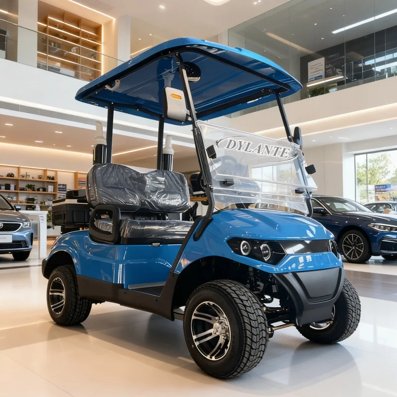 العلامة التجارية الجديدة 2 مقاعد 4 الصين مصنع مخصص نادي السيارة بطارية تعمل بالطاقة عربة جولف 48 فولت 72 فولت مع مزدوج سوينغ الذراع فرامل قرصية