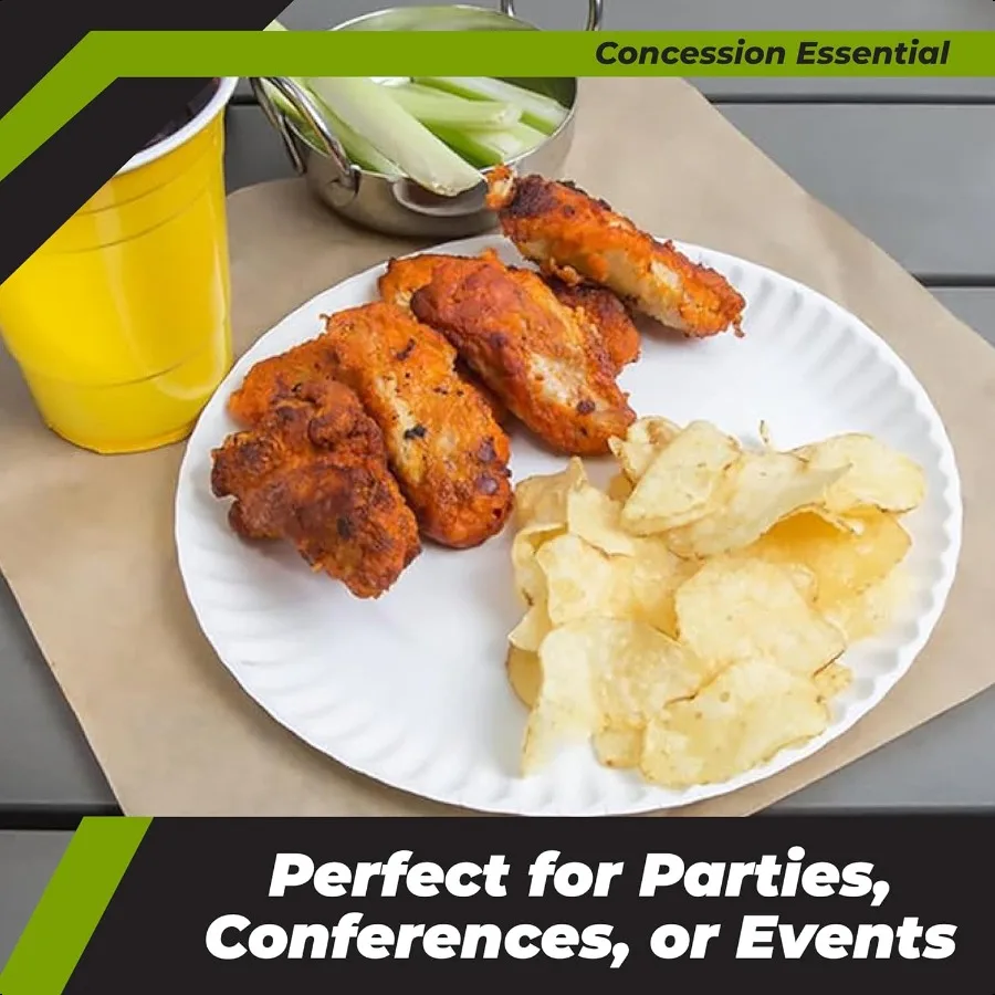 9 Inch Paper Plate Uncoated Plates White 200ct