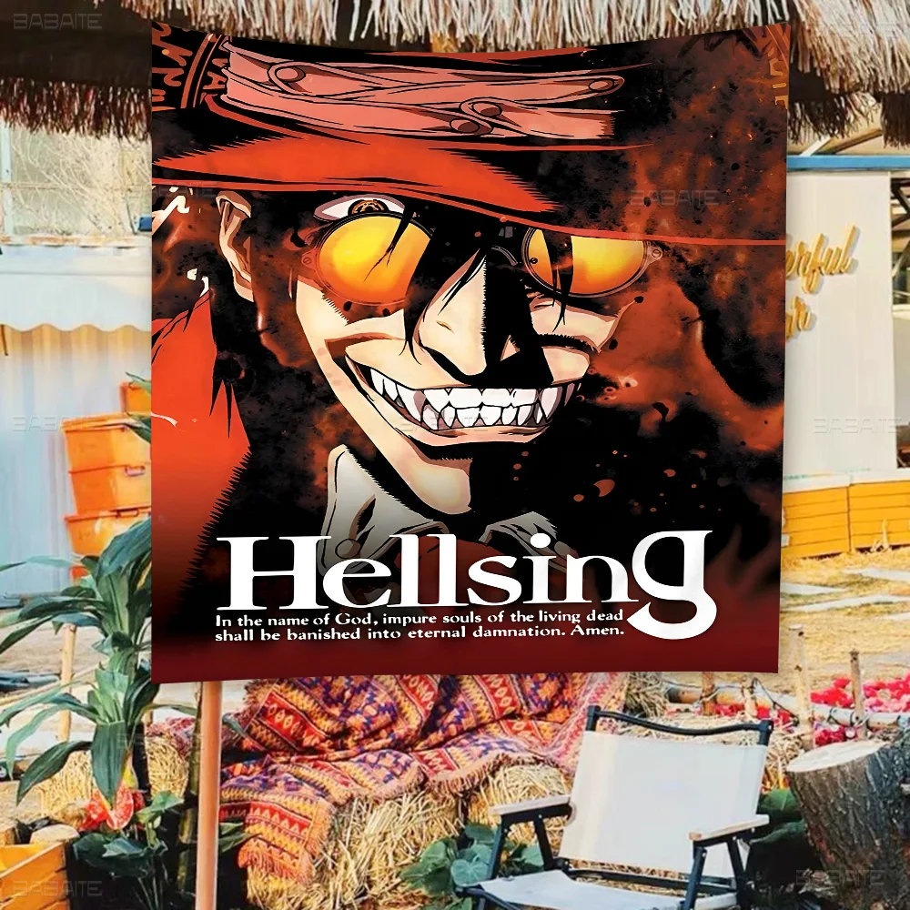 HELLSING High End Quality Banner Printing Artistic Atmosphere Style Camping Flag