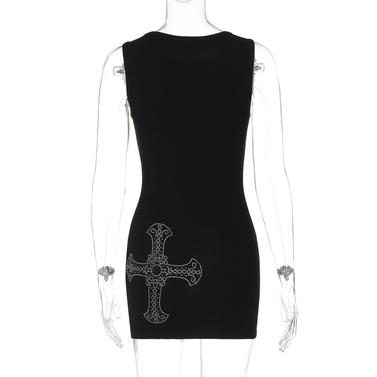 الصيف أزياء المرأة مثير س الرقبة متماسكة فستان قصير أسود الساخن عبر الحفر فساتين قصيرة سليم صالح قميص Coquette ملابس Y2k عادية