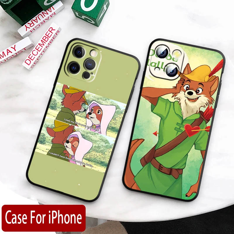 Robin Hood Disney Marianne For iPhone 15 14 13 12 11 XS XR X 8 7 SE Ultra Pro Max Plus Mini Black Phone Case