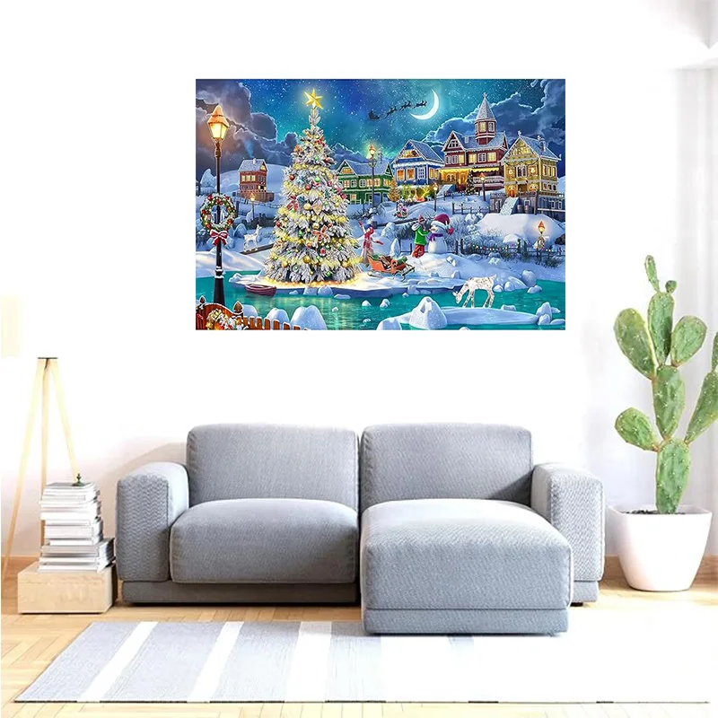 AB Diamant-Malerei-Set, 5D-Weihnachtsbaum-Diamant-Malerei für Erwachsene und Kinder, Diamant-Malerei für Heimdekoration
