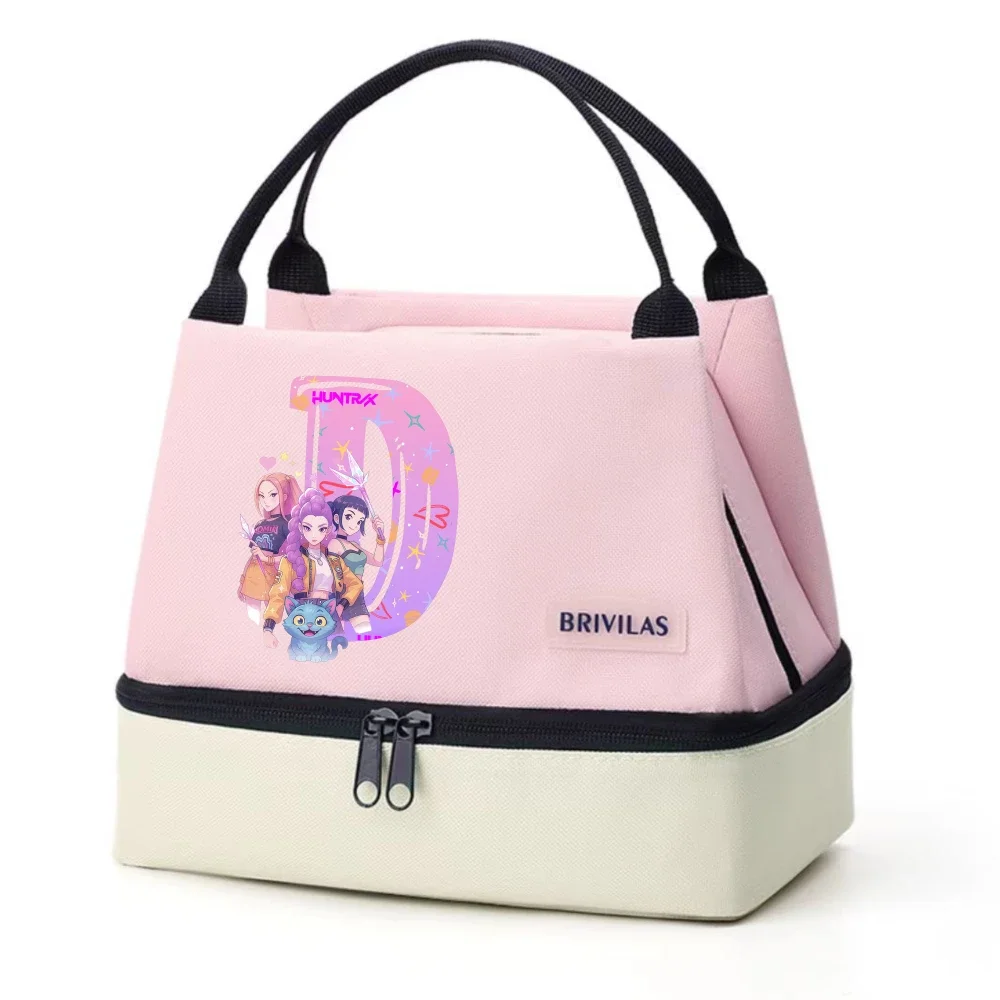جديد KPop شيطان الصيادين حقيبة الغداء سميكة العزل علب الاغذية الكرتون بينتو التخزين الحراري حقيبة يد مدرسة نزهة النساء هدية