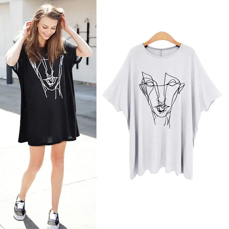 Plus Size 6XL 130KG Summer T Shirt Women Batwing Sleeve O Neck Pullovers  Tees Felmale Oversozed Tops