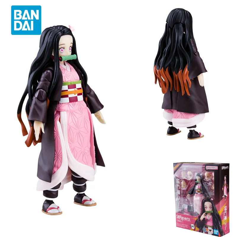 Spot Direct Delivery Bandai Original Demon Slayer Anime Figure SHF Kamado Nezuko Action Figure Toys for Children Gift Model