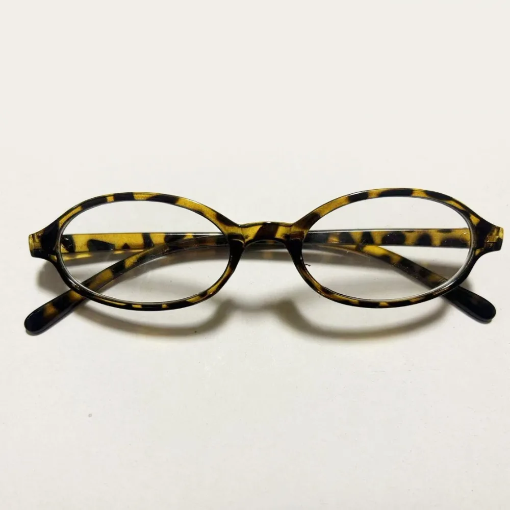 Trendy Y2K Anti Blue-ray Glasses Ins Retro Oval Glasses Leopard Print Transparent Small Frame Eyewear Student