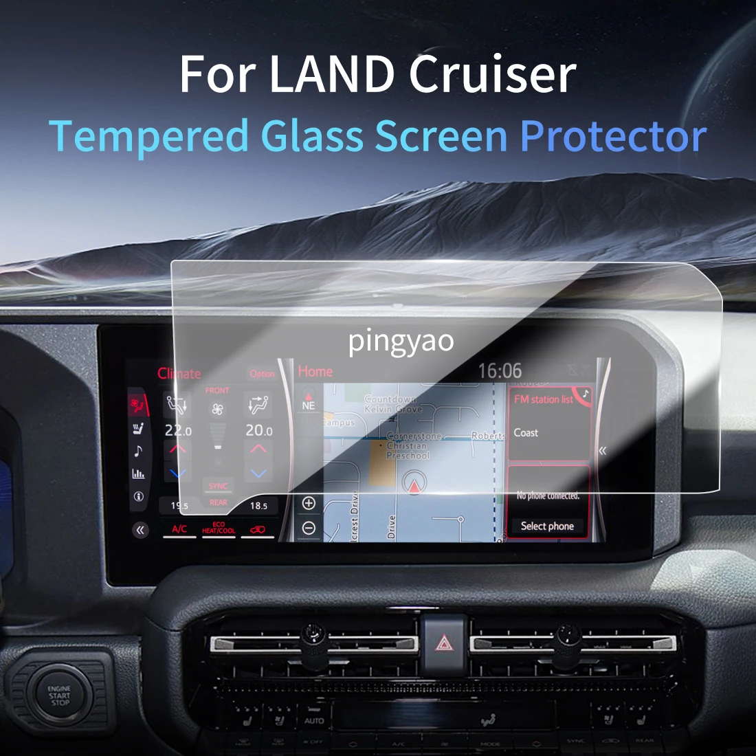 

Car Sticker Screen Protector Navigation Display Tempered Glass Protective Film Car Accessories Vehicle For24 Toyota LAND Cruiser