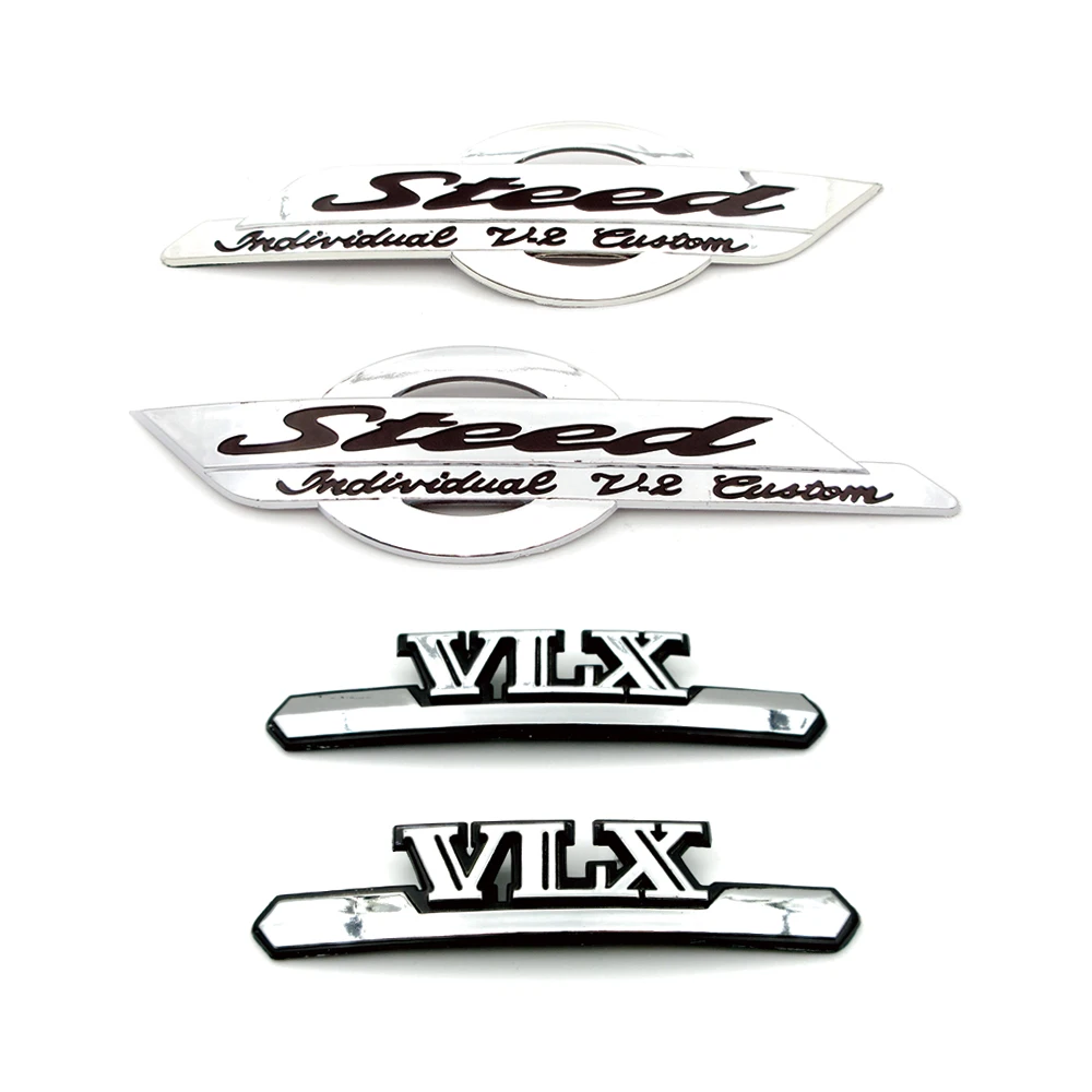 Motorcycle Petrol Cover Badge Plastic Sticker Fuel Tank Emblem Decorative Decals Parts Set For Honda Steed VLX 400 600 VLX400600