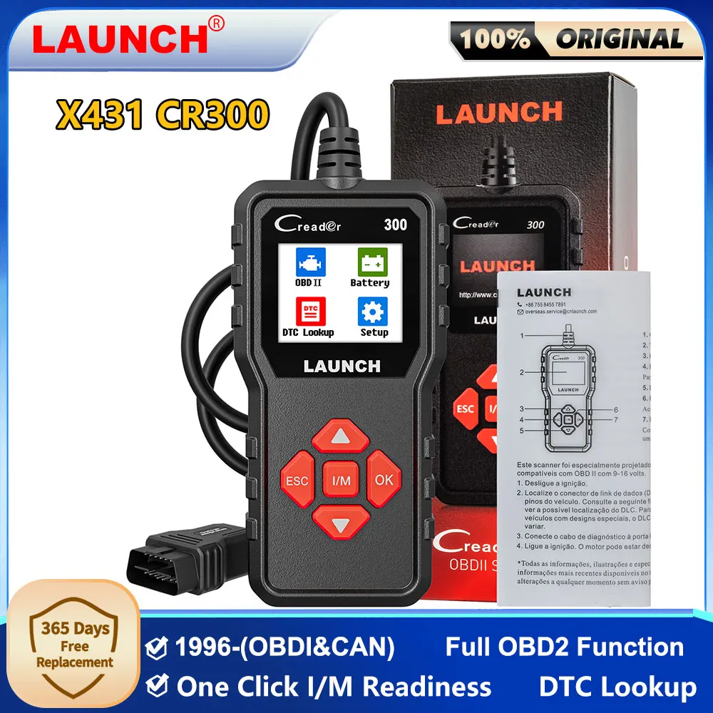 

Новинка 2024 года LAUNCH X431 CR300 OBD2 CAN-сканер OBDII Автоматический считыватель кодов Диагностические инструменты Тестер батарей двигателя I/M Бесплатное обновление онлайн
