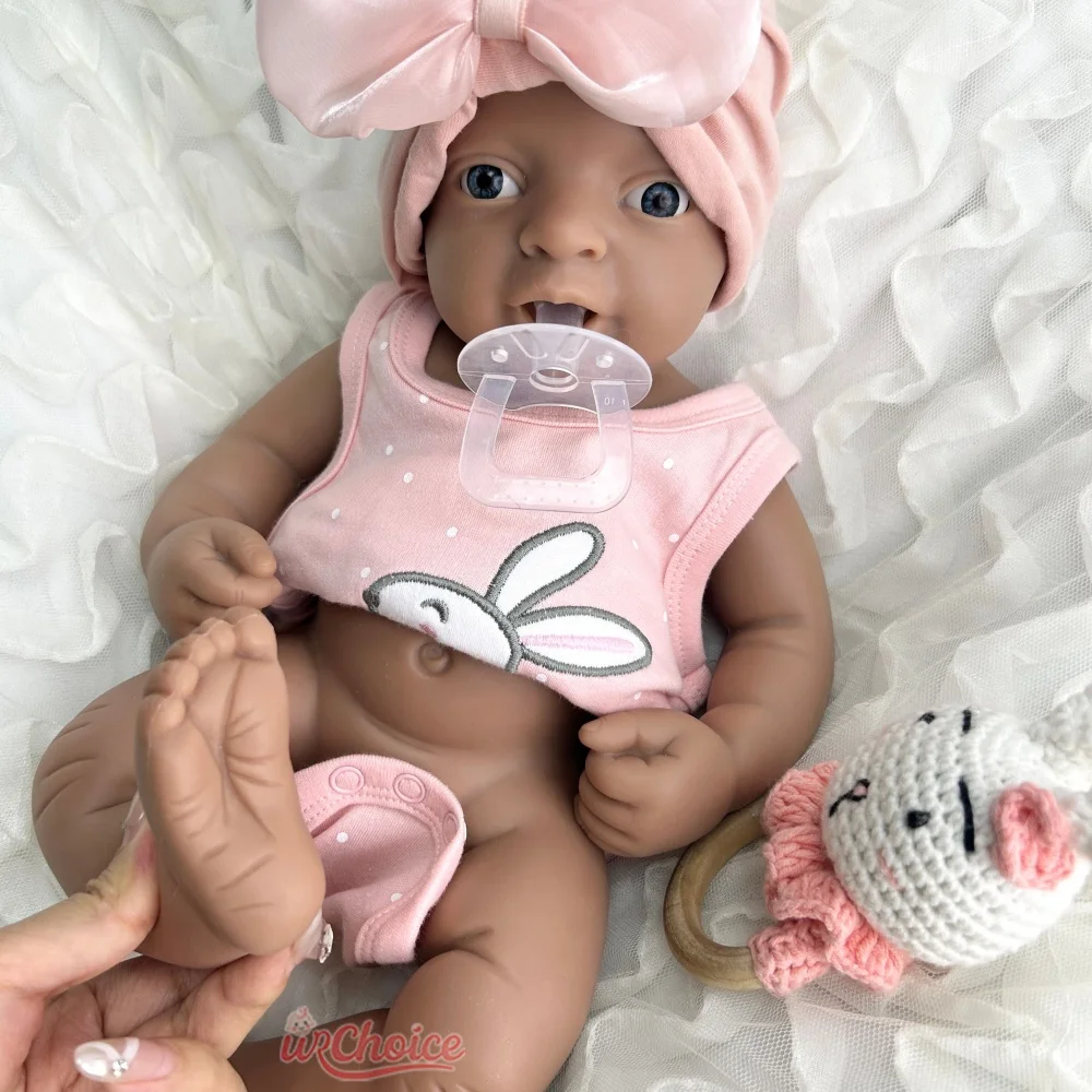 44 cm Niepomalowana, w całości wykonana z silikonu lalka reborn, ręcznie robiona, z obciążeniem, noworodek, lalka artystyczna, prezent dla miłośników lalek.