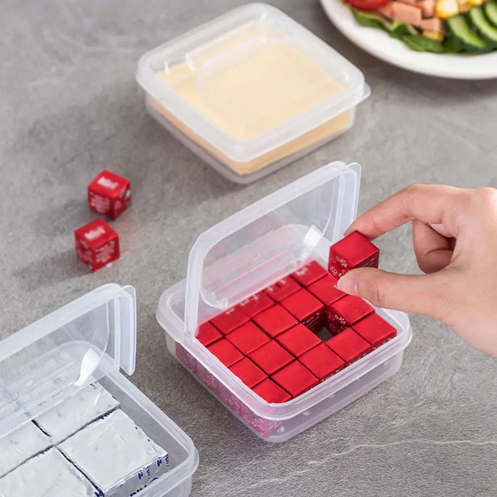 

6 шт. коробки для хранения сыра, многоразовый пластиковый прозрачный держатель для ломтиков масла, кухонный ящик для хранения свежести, контейнер для чеснока и имбиря