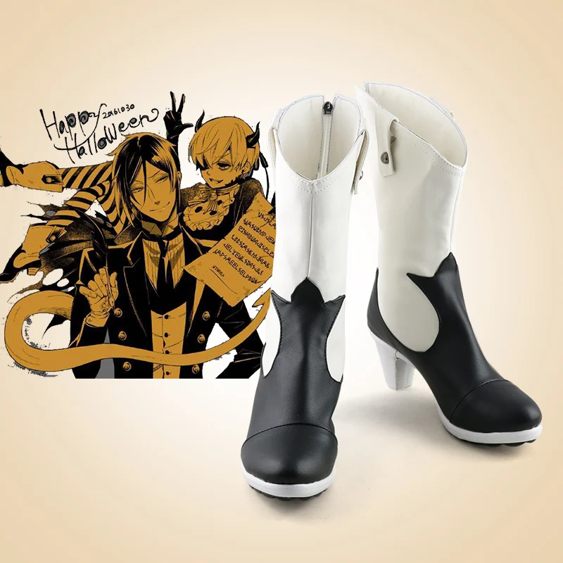 Anime Cosplay Boots Phantomhive Black Butler Shoes Halloween Costume Accessories Props Made