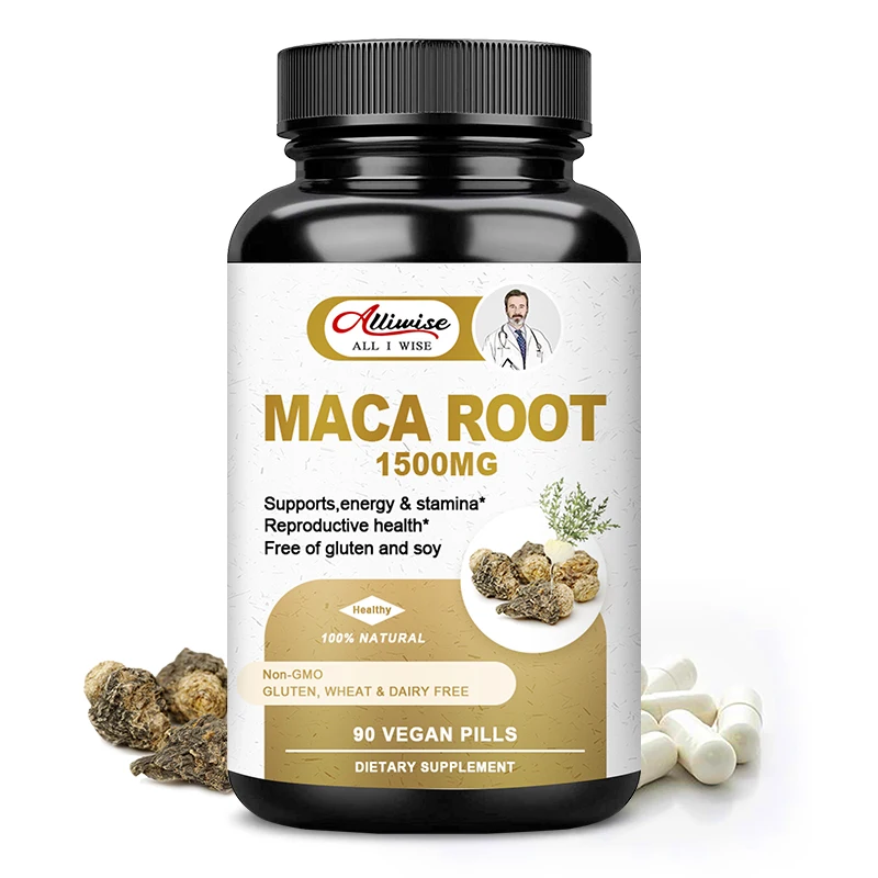 Alliwise Male Supplements Contain Maca Root and Ginseng Root Male Performance Booster Increase Stamina, Replenish Energy