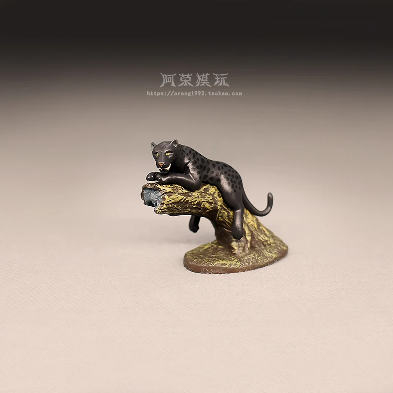 Simulation Wildlife Action Figures Models Cheetah Tiger Bobcat Ocelot Jaguar Cougar Desktop Miniature Ornament Accessories Toys