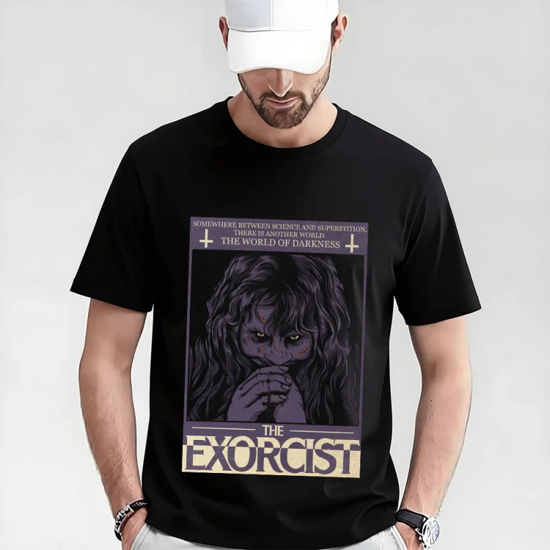 

Retro Horror Movie The Exorcist 0317 Sacry Halloween Gift t shirt Supernatural Darkness World Graphic Clothes Large size Tops
