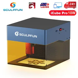 SCULPFUN iCube Pro 10W Laser maszyna do grawerowania filtr dymu wsparcie temperatury BT Type-C do grawerowania Mini Laser CNC z drewna