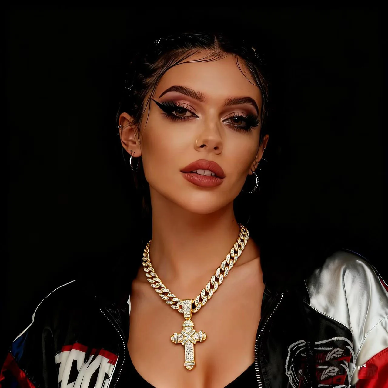 DIY accessories Europe and the United States hot-selling hiphop bundled cross pendant full of diamonds Cuban chain men's hip-hop