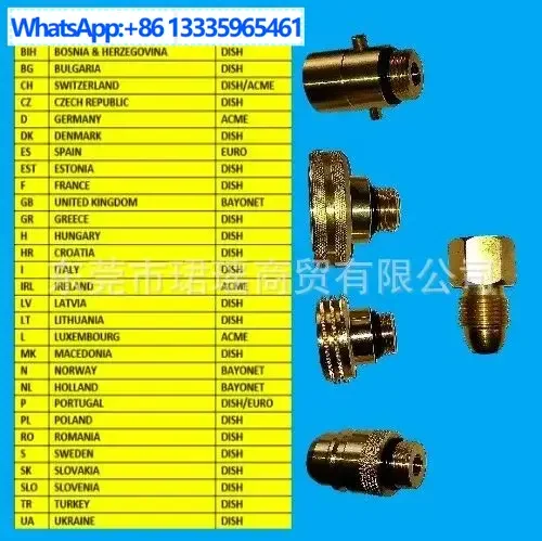 3Pcs GPL LPG European American Automobile Natural Gas Gas Filling and Charging Connectors Safety Quick Installation Environmenta