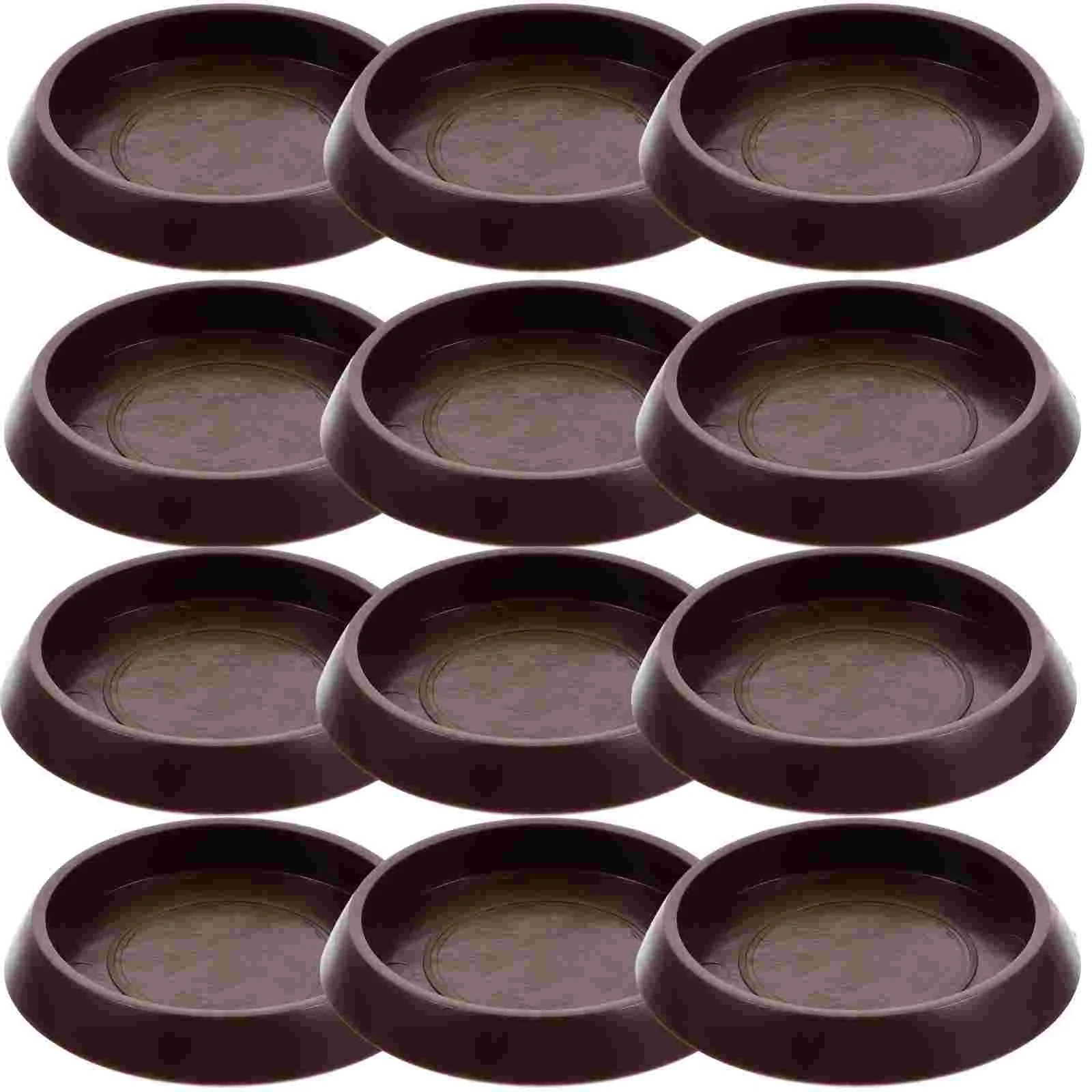 12 Pcs Cup Coasters Carpet Fixed Casters Multi-function Couch Stoppers Non-slip Chair Wheel Replaceable Bed Light Brown