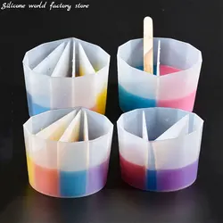 SW 2/3/4/5 Grids Silicone Color Mixing Cup Multi Grid Liquid Pigment Distributing Cup for DIY Epoxy Resin Crafts Making Tools