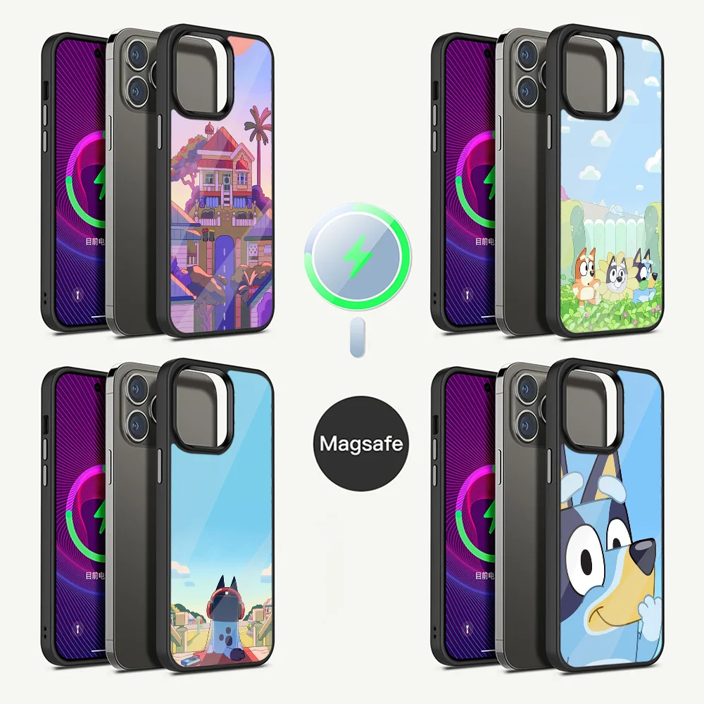 

Cartoon B-Bingo-o Phone Case For iPhone 16,15,14,13,12,11,Plus,Pro,Max Mini Blue-yS Magsafe Magnetic Wireless Charging