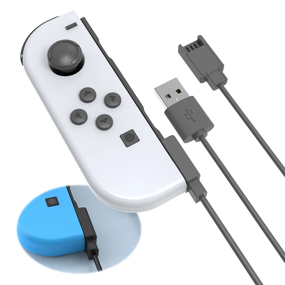 كابل شاحن USB لوحدة تحكم Joycon 2 في 1 كابل شحن كابل شاحن محمول لشاحن وحدة التحكم التبديل