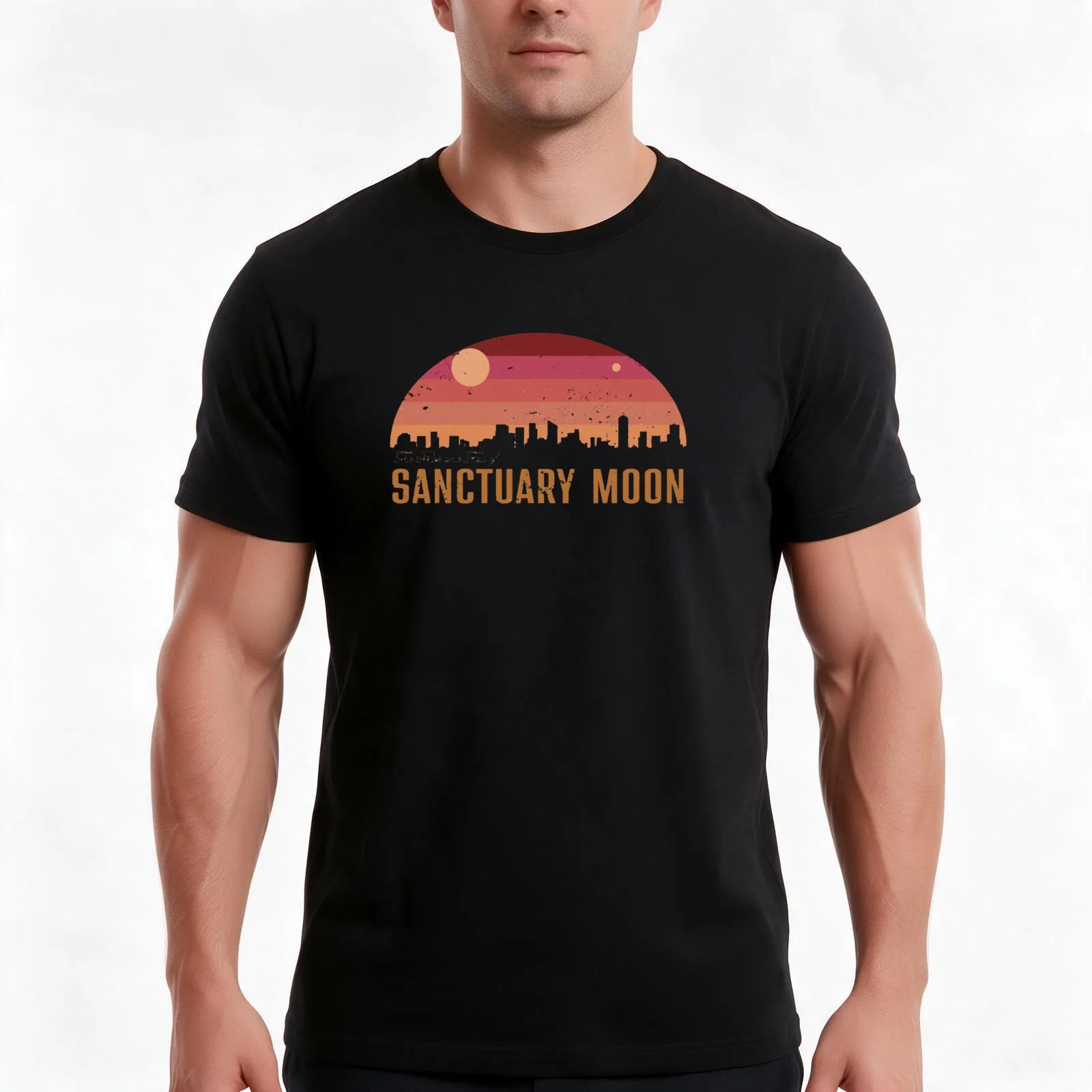 The Rise and Fall of Sanctuary Moon Classic T-Shirt Summer Casual Cotton Tee Oversized Streetwear Tops Vintage Graphic Print