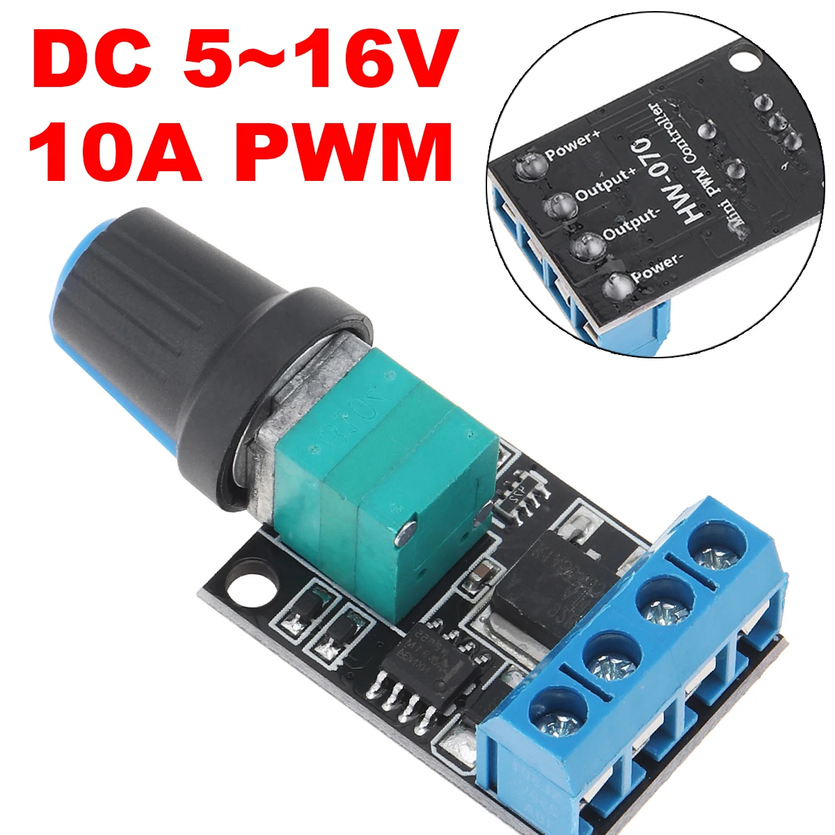 10A Voltage Regulator 5-16V PWM DC Motor Speed Controller Stepless Speed Regulator LED Dimmer Power Controller Motor  Governor