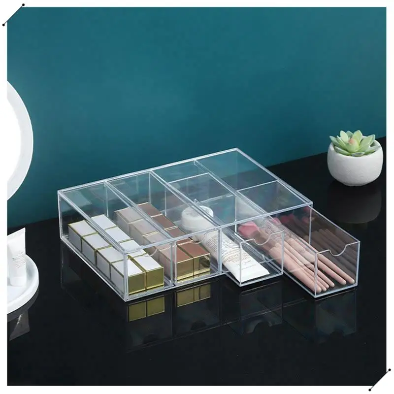 Glasses Storage Box Acrylic Eyeglass Case Clear Eyeglass Holder 4 Layers Large Glasses Organizer Box Durable Easy Install