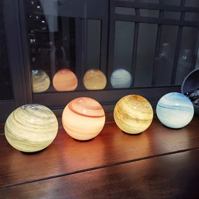 Planeet LED-nachtlampje Slaapkamer Nachtkastje Nachtlampje Creativiteit Luxe Kamerverlichting Nachtlampje Woondecoratie Vrouwen Geschenklampen