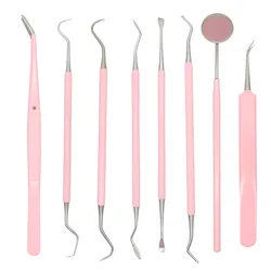 1Pcs Dental Instruments Tooth Cleaning Tools Mouth Mirror Probe Hook Pick Tweezers Dentistry Oral Care Clean Dentist Tools