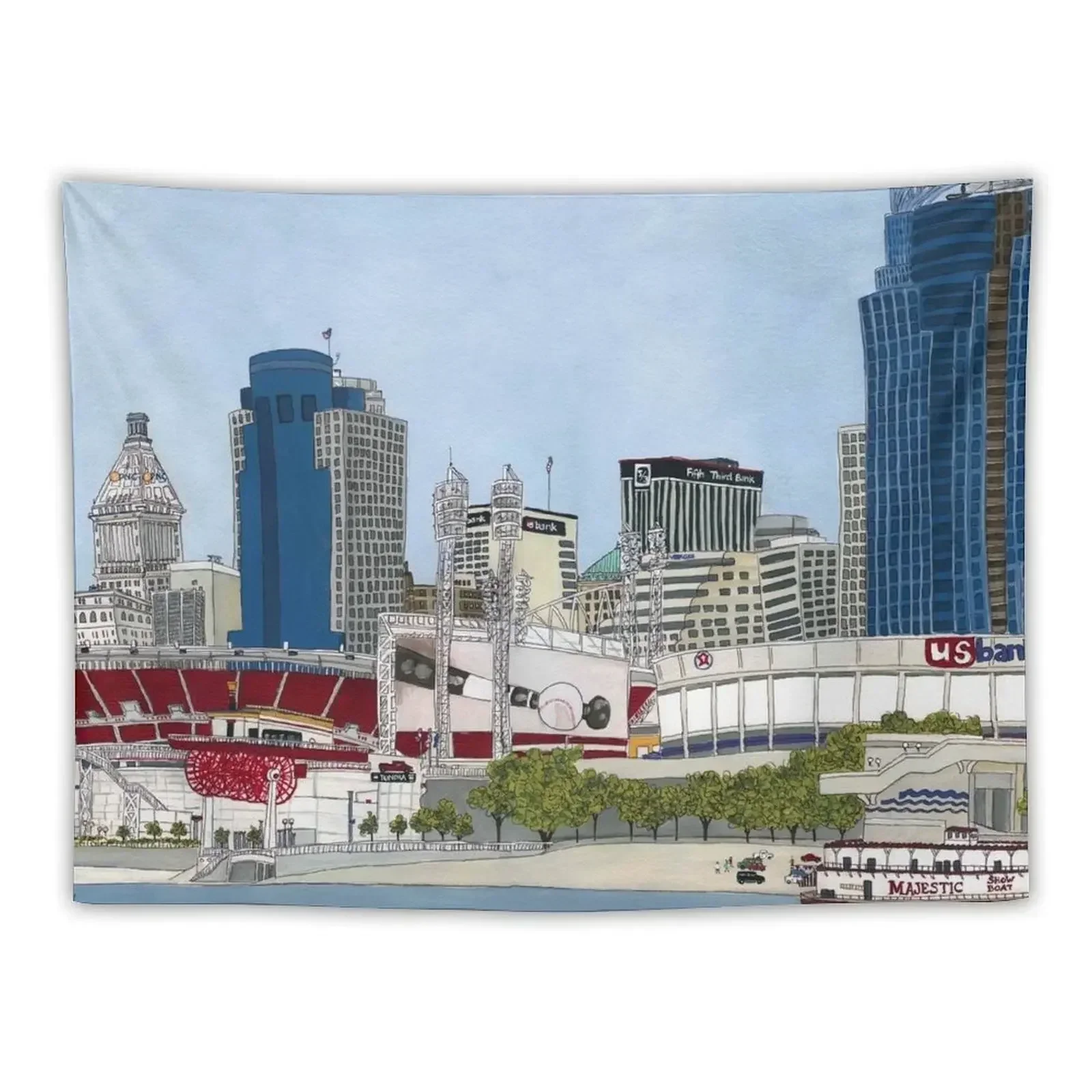 Cincinnati Scene Tapestry Bedrooms Decorations House Decorations Tapestry