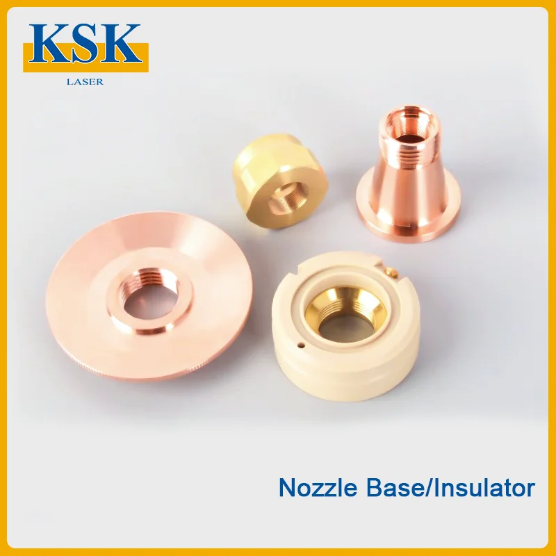 KSK High Quality DNE Brass Nozzle Connecting Base 10071494/Insulating Ring Model 10090809 Laser Cutting Head Spare Parts
