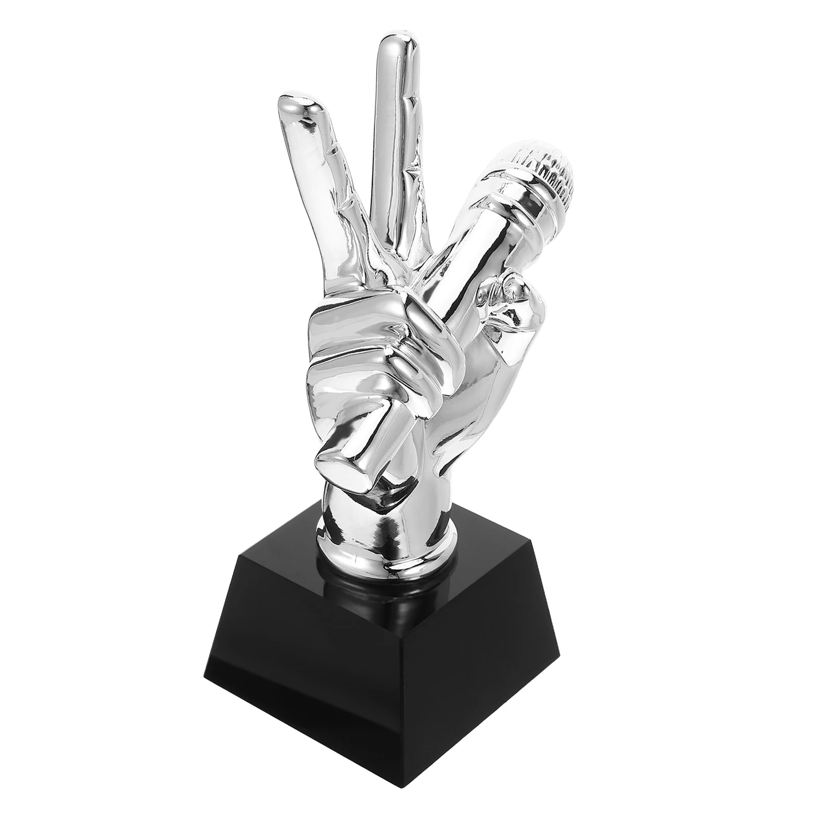 

Retro Microphone Trophy Resin Award Music Competition Karaoke Party School Event Decorative Singing Contest Winner Souvenir V