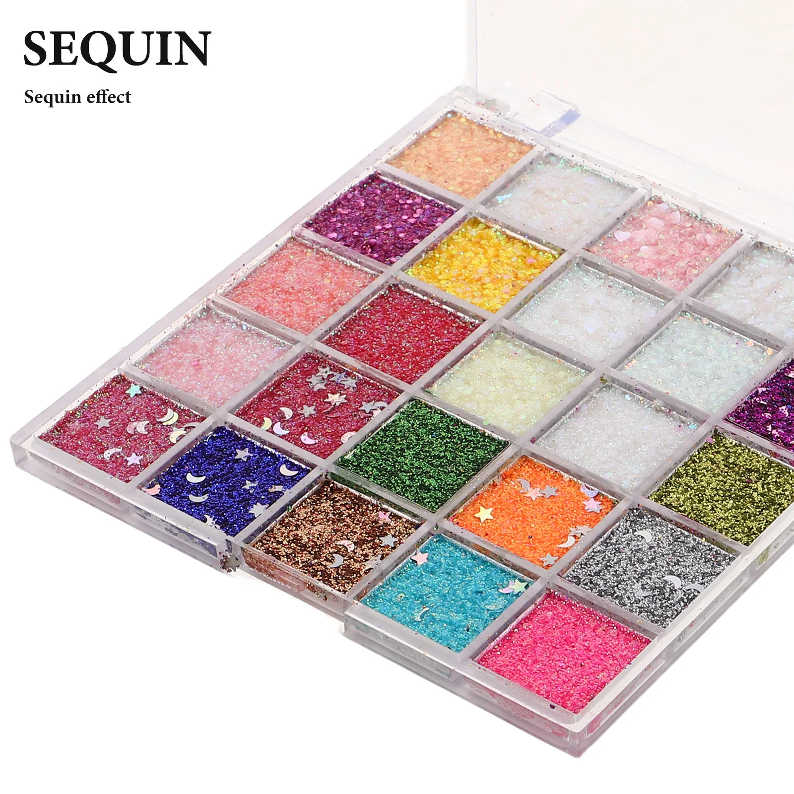 Glitter oogschaduwpalet 18 kleurrijke geperste poeders Gladde, mengbare heldere oogschaduw voor fotoshoot Festivalfeest