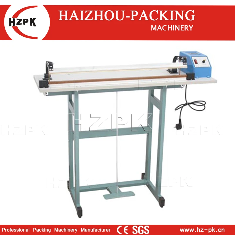 HZPK Foot Pedal Heat Sealer Commercial Plastic Bag Sealing Machine for PVC Shrink Film 600mm SF-600 Durable