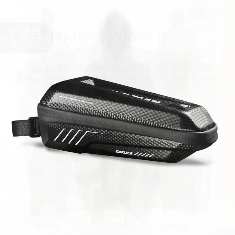 

Wild Man Hard Shell Mountain Bike Front Beam Bag Eva Bicycle Upper Tube Bag 1L Capacity PU Leather Cycling Equipment