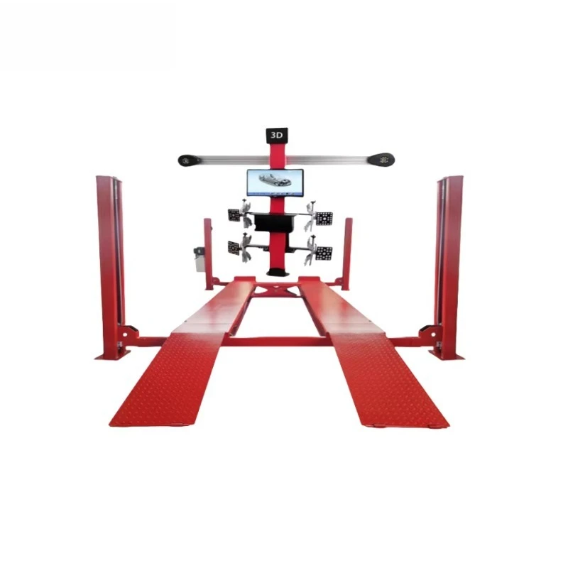 Full Set Combo CE Certified Professional 4 Post Car Lift 3D Four Wheel Alignment Machine Stable Performance